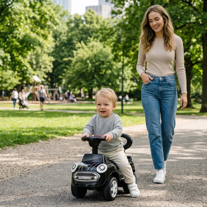 Rutschauto ab 1 Jahr, Lauflernwagen, Kinderauto Indoor, Rutschfahrzeug mit Klängen (Schwarz), Schwar