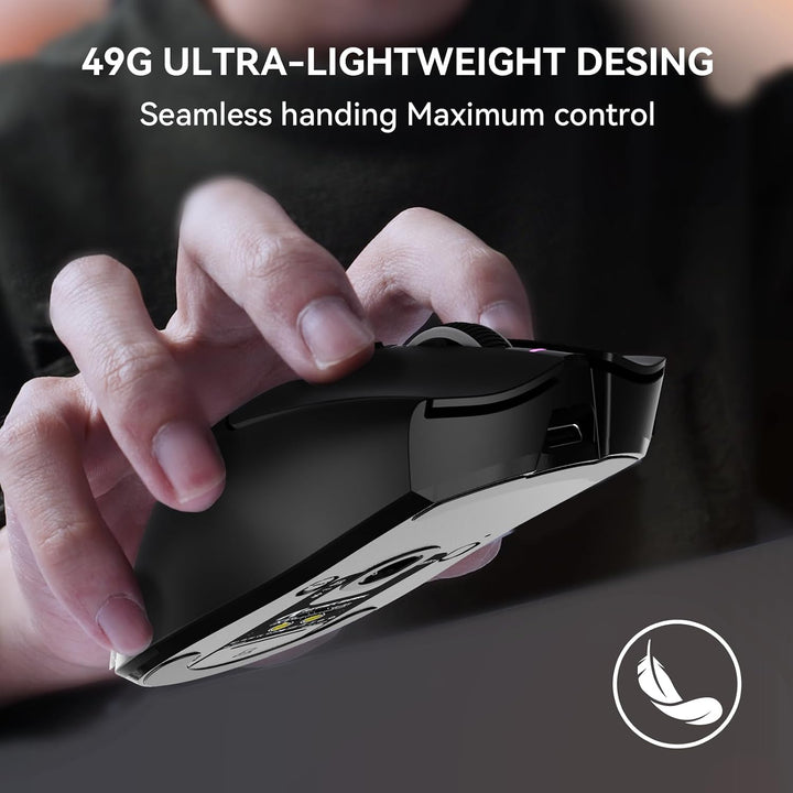 MAMBASNAKE x Attack Shark X1 Gaming-Maus mit Ladestation, 49g Ultralight, 40K DPI PAW3395 PRO-Sensor
