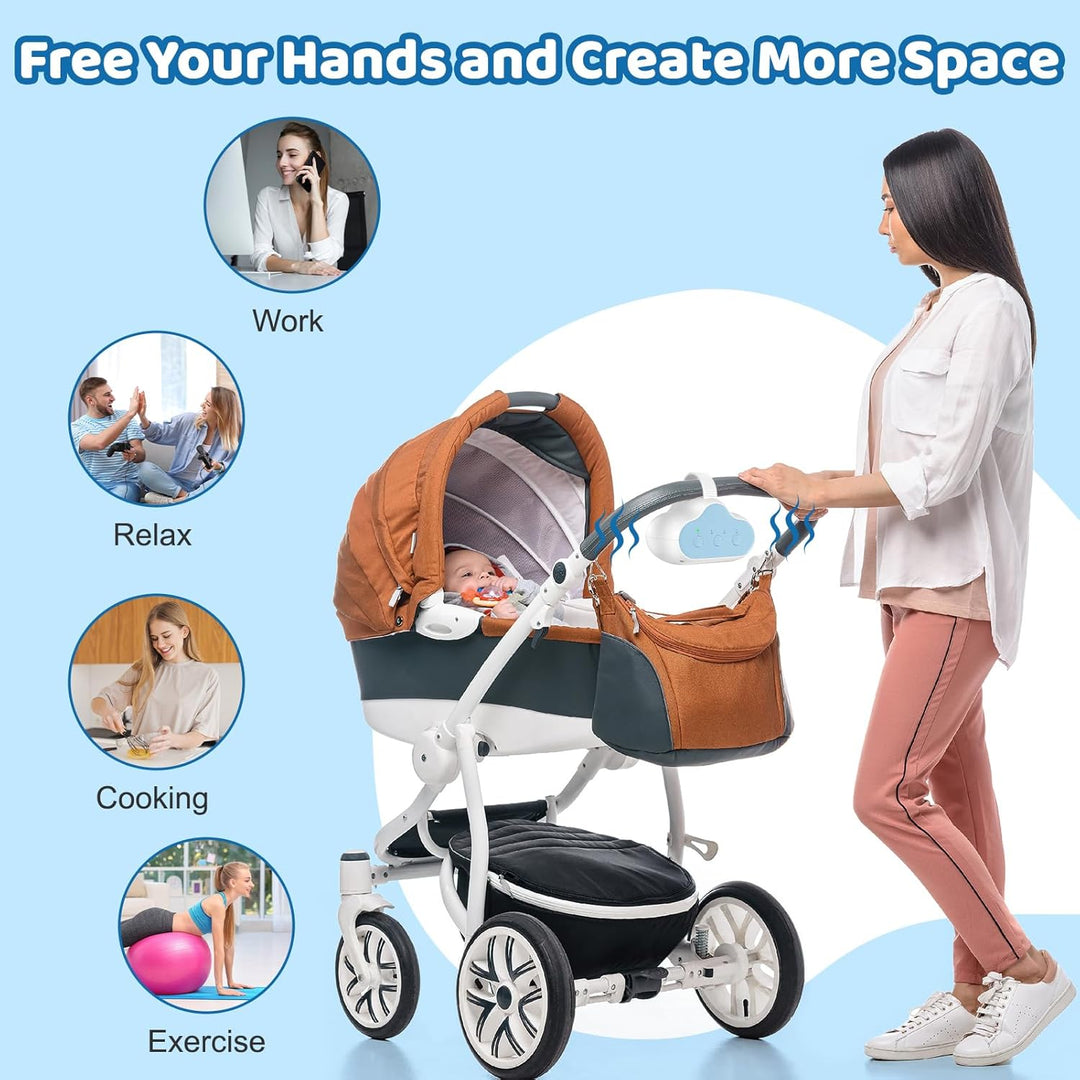 Kinderwagenschaukler, Elektrischer Automatische Babywippe, USB-C Wiederaufladbar Einschlafhilfe Baby