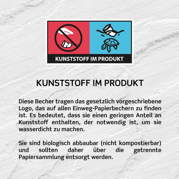 Eurocali 1000 Espresso Pappbecher 65ml Biologisch Abbaubare Kaffee Einwegbecher - Ökologisches Desig