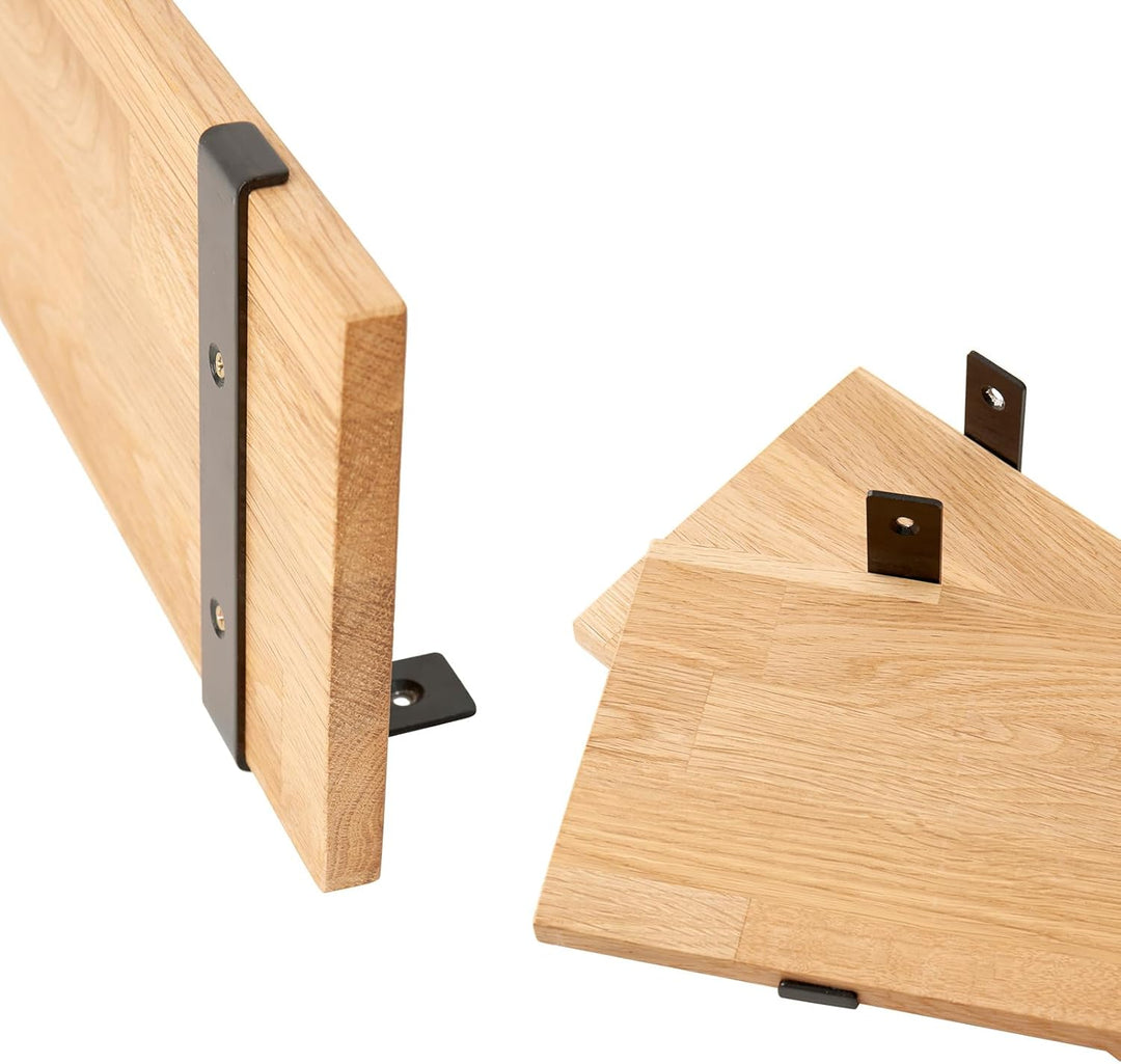 TREOAKWIS Schweberegal aus Eiche Massiv, Wandregal Holz Regale 90cm Wandboard für Badezimmer, Schlaf