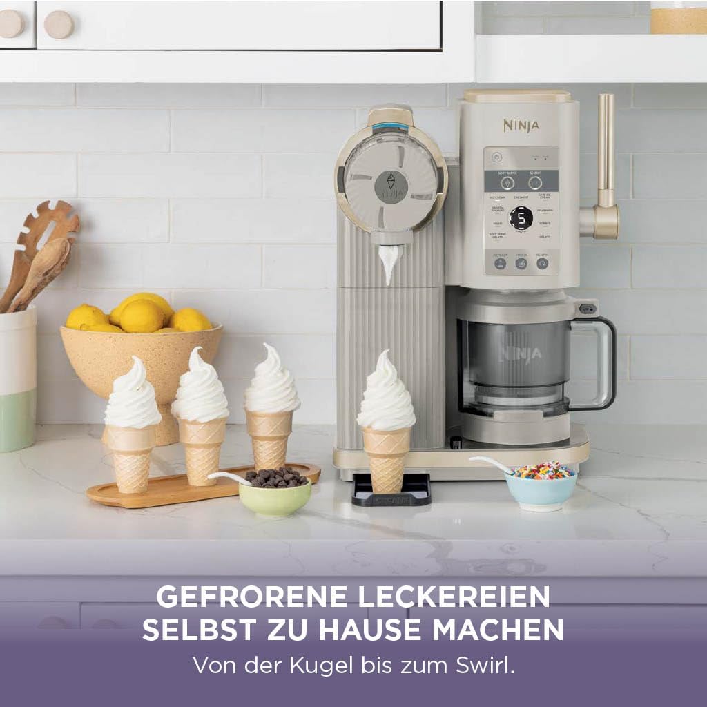 Ninja CREAMi Scoop & Swirl Eismaschine mit 2 Behältern, 13 Funktionen, für Eiscreme, Softeis, Gelato