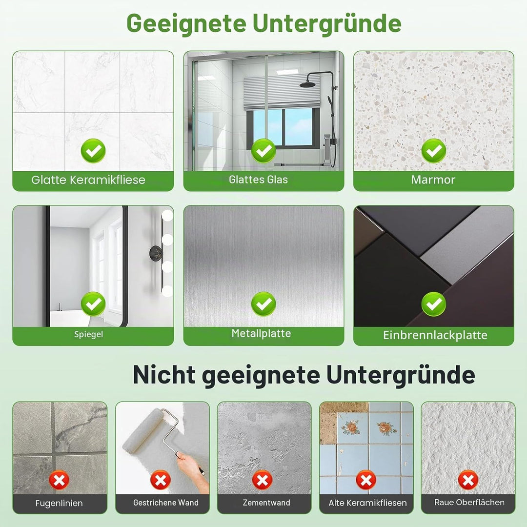 Duschablage Ohne Bohren zum hängen, Badezimmer Regal mit Saugnapf, Duschregal wiederverwendbar, Dusc