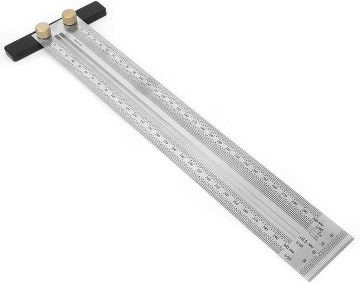 Anreisslineal Edelstahl T-Loch Lineal Präzisionsmarkierung T-Rule Carpenter Messwerkzeug zum Positio