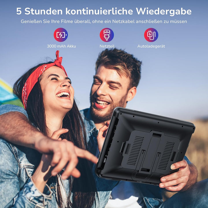 12" Doppel Auto DVD Player mit HDMI-Eingang, Auto Kopfstützen Player für Kinder mit Kopfhörern, unte