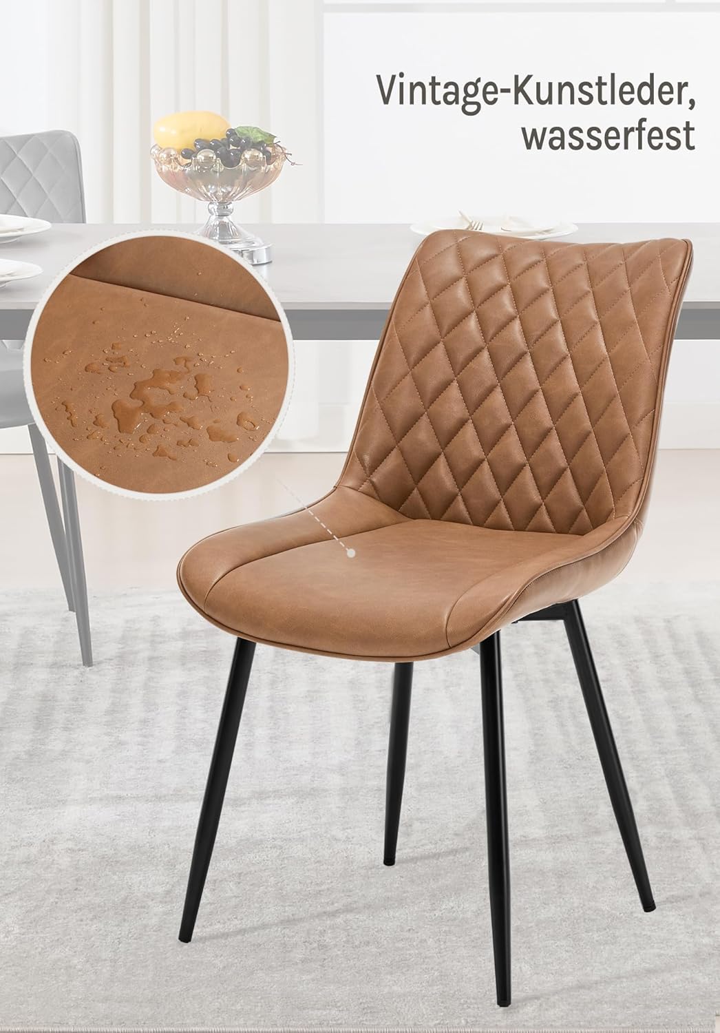 WOLTU 4 x Esszimmerstühle 4er Set Esszimmerstuhl Küchenstuhl Polsterstuhl Design Stuhl mit Rückenleh