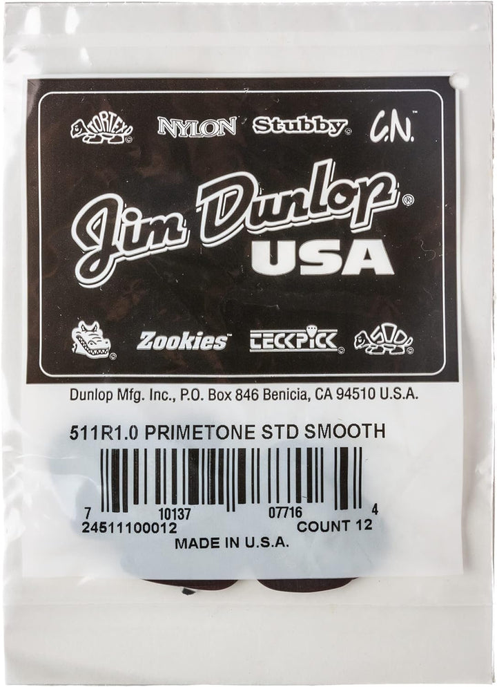 Médiators Jim Dunlop 1,00mm Primetone Standard 1,00mm sachet de 12 Sachet de 12 1,00mm, Sachet de 12