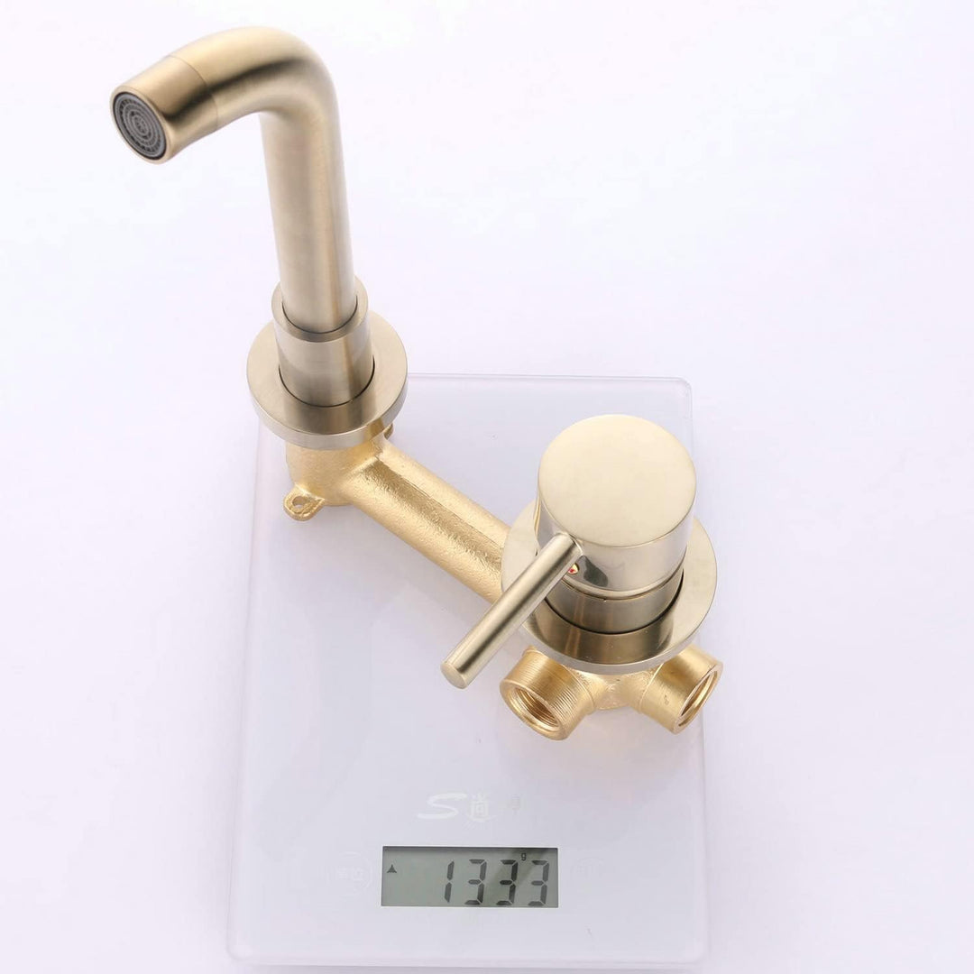 Leekayer Moderne Badezimmer Wandarmatur 360 °Schwenk Auslauf Einhand Badewanne Wasserhähne für Wand