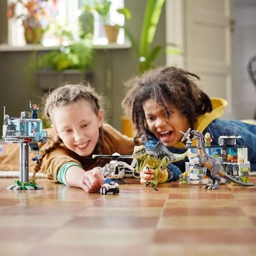 LEGO 76949 Jurassic World Giganotosaurus & Therizinosaurus Angriff, Dinosaurier Spielzeug mit Hubsch