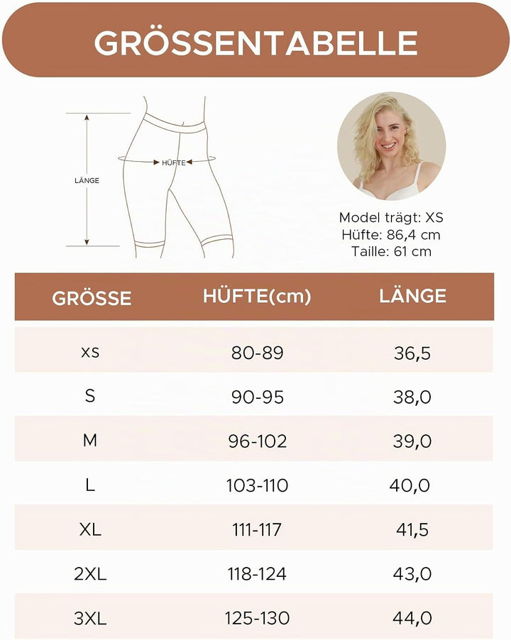 INNERSY Radlerhose Damen Kurz Hose Unter Kleid Rock Anti Scheuern Kurze Leggings Sommer 3er Pack XS