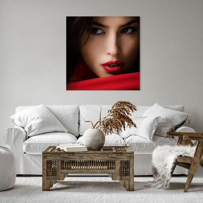 Bilder auf Leinwand 70x70cm Leinwandbild Schönheit brünette eleganc mädchen Gross Wanddeko Bild Schl