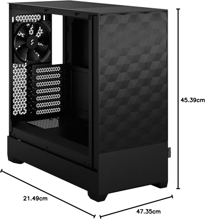Fractal Design Pop Air Black - Tempered Glass Clear Tint - Honeycomb Mesh Front – TG Side Panel - Th