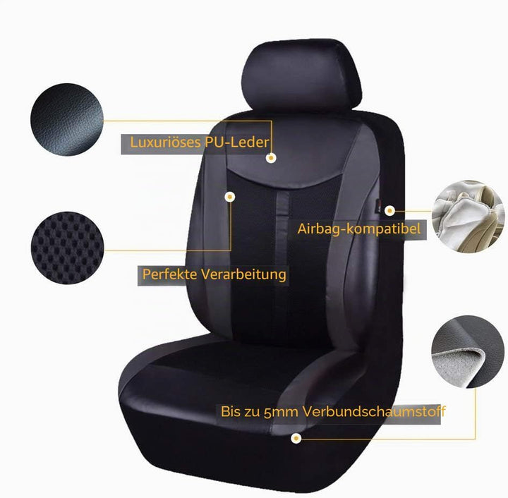 Flying Banner Pu Leder Und Mesh Ermöglicht Universelle Auto Sitzbezüge Sets Sit Airbag Kompatibel (S