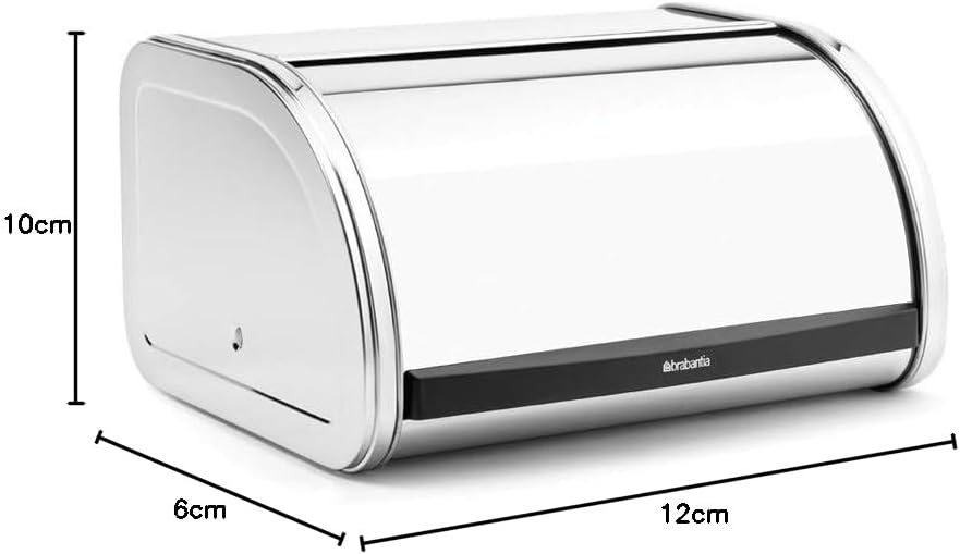 Brabantia Single Brotkasten, Chrom Medium Brilliant Steel, Medium Brilliant Steel