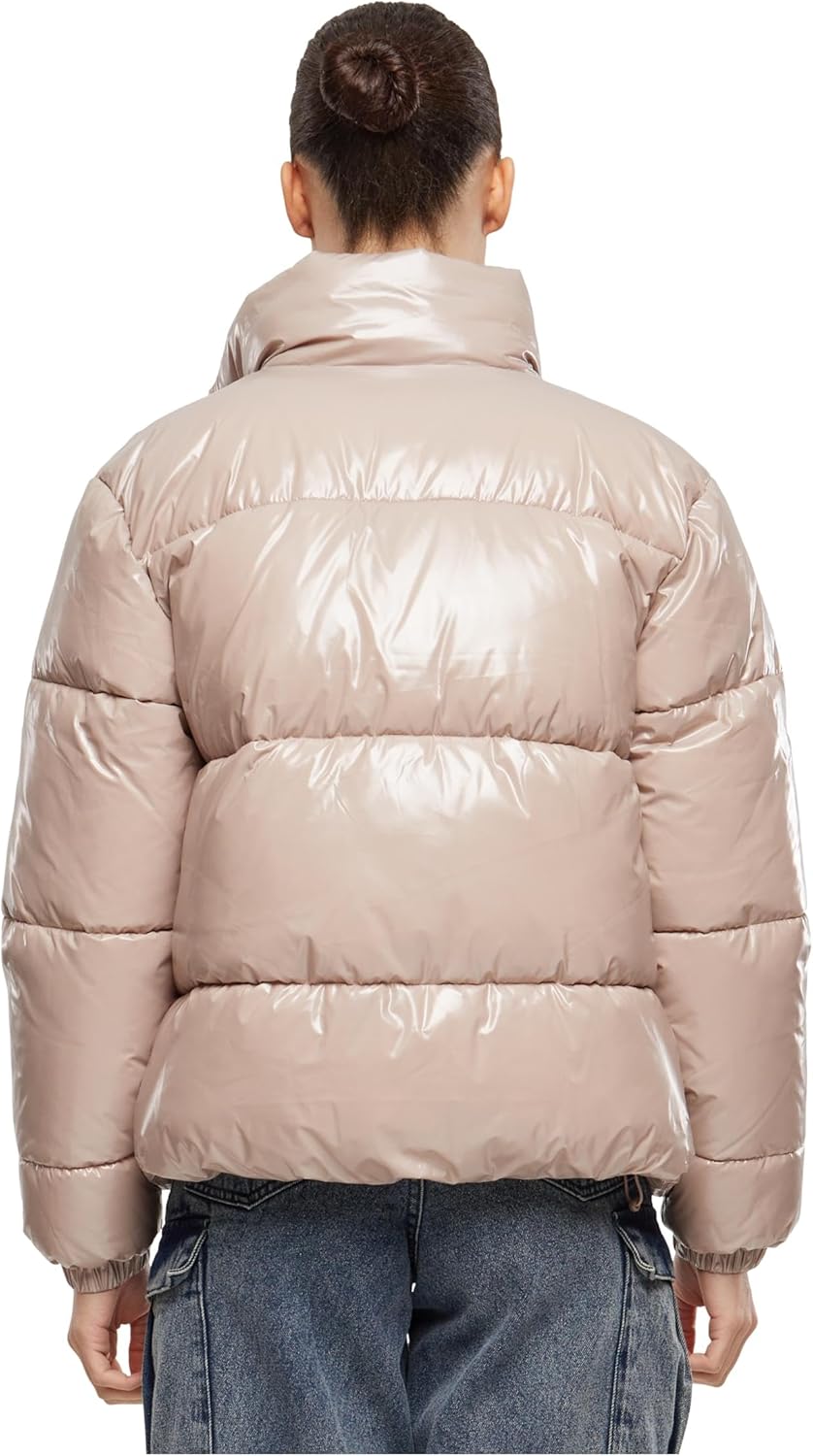Urban Classics Ladies Recycled Short Shiny Puffer Jacket XS Duskrose, XS Duskrose