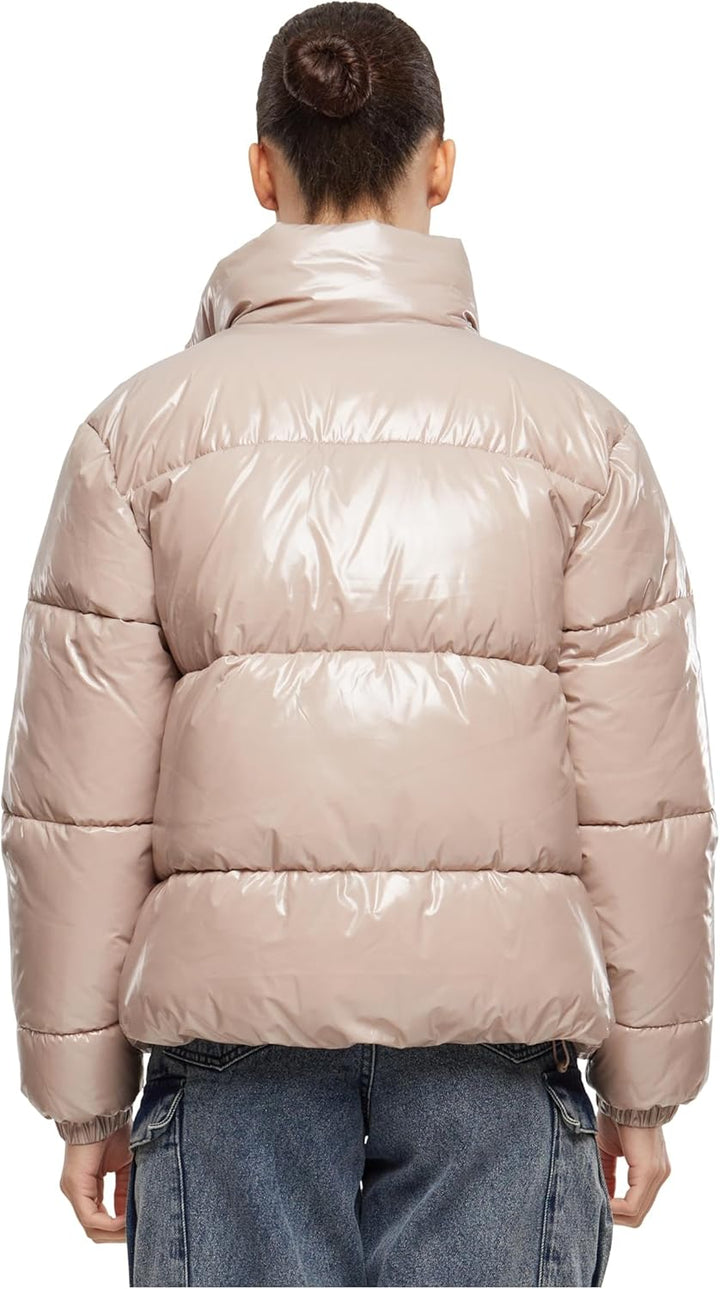 Urban Classics Ladies Recycled Short Shiny Puffer Jacket XS Duskrose, XS Duskrose