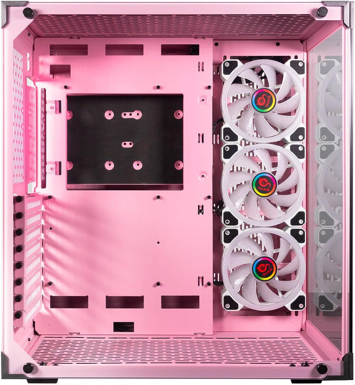 Talius Cronos Orchid Gaming-Gehäuse, Hartglas, RGB-Ventilatoren (erhältlich in DREI Farben) (Rosa) P