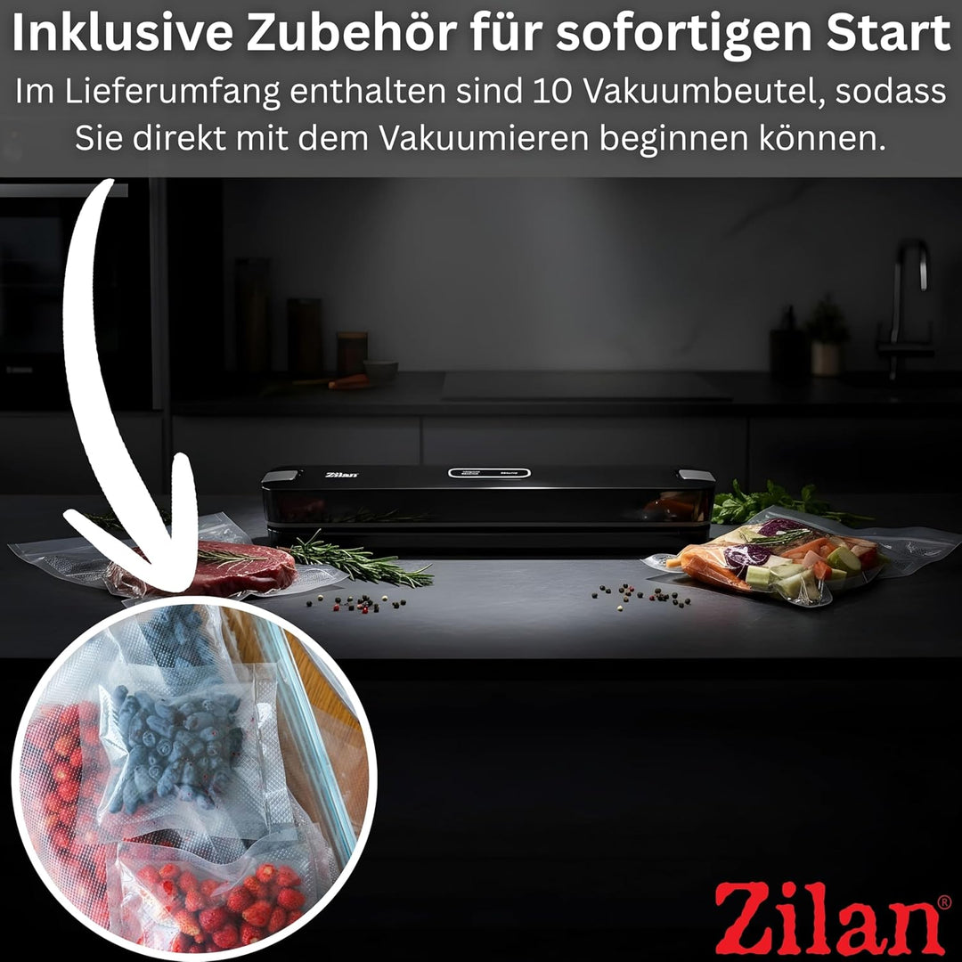 Zilan Vakuumiergerät 88W – Starker 65 kPa Vakuumierer mit Automatik, 30 cm Folienschweissgerät, Schn