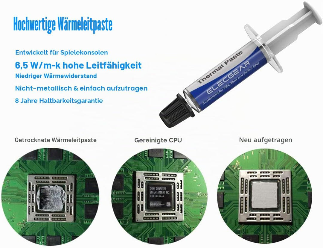 ElecGear Replacement CPU Lüfter für PS4 Slim CUH-2xxx – Intern Reparatur Ersatzkühler Ventilator Küh