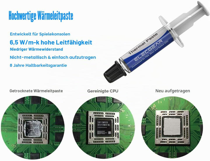 ElecGear Replacement CPU Lüfter für PS4 Slim CUH-2xxx – Intern Reparatur Ersatzkühler Ventilator Küh