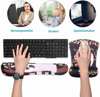 AOKSUNOVA Ergonomisch Mauspad mit Gelkissen Mouse pad & Tastatur Handgelenkstütze Handgelenkauflage