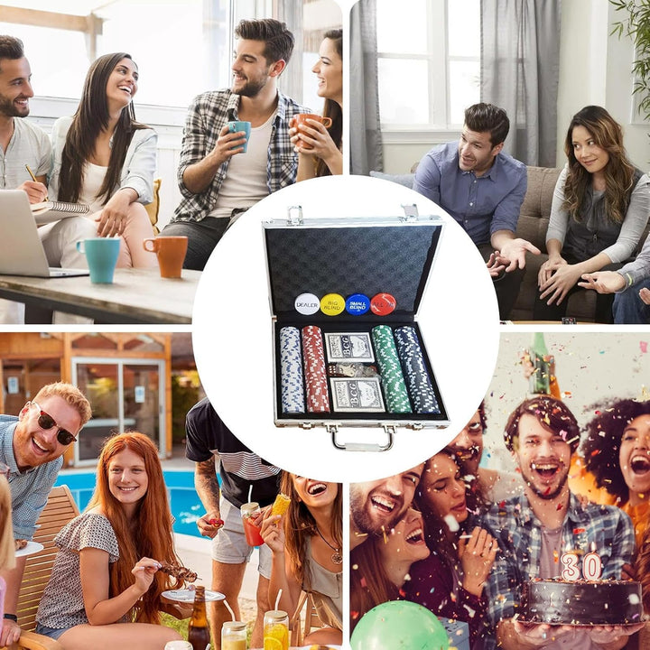 Pokerchips-Set Mit Etui | Blackjack-Poker-Chips-Set | Pokerset Für Kartenclubs, Hochwertiges Pokerch