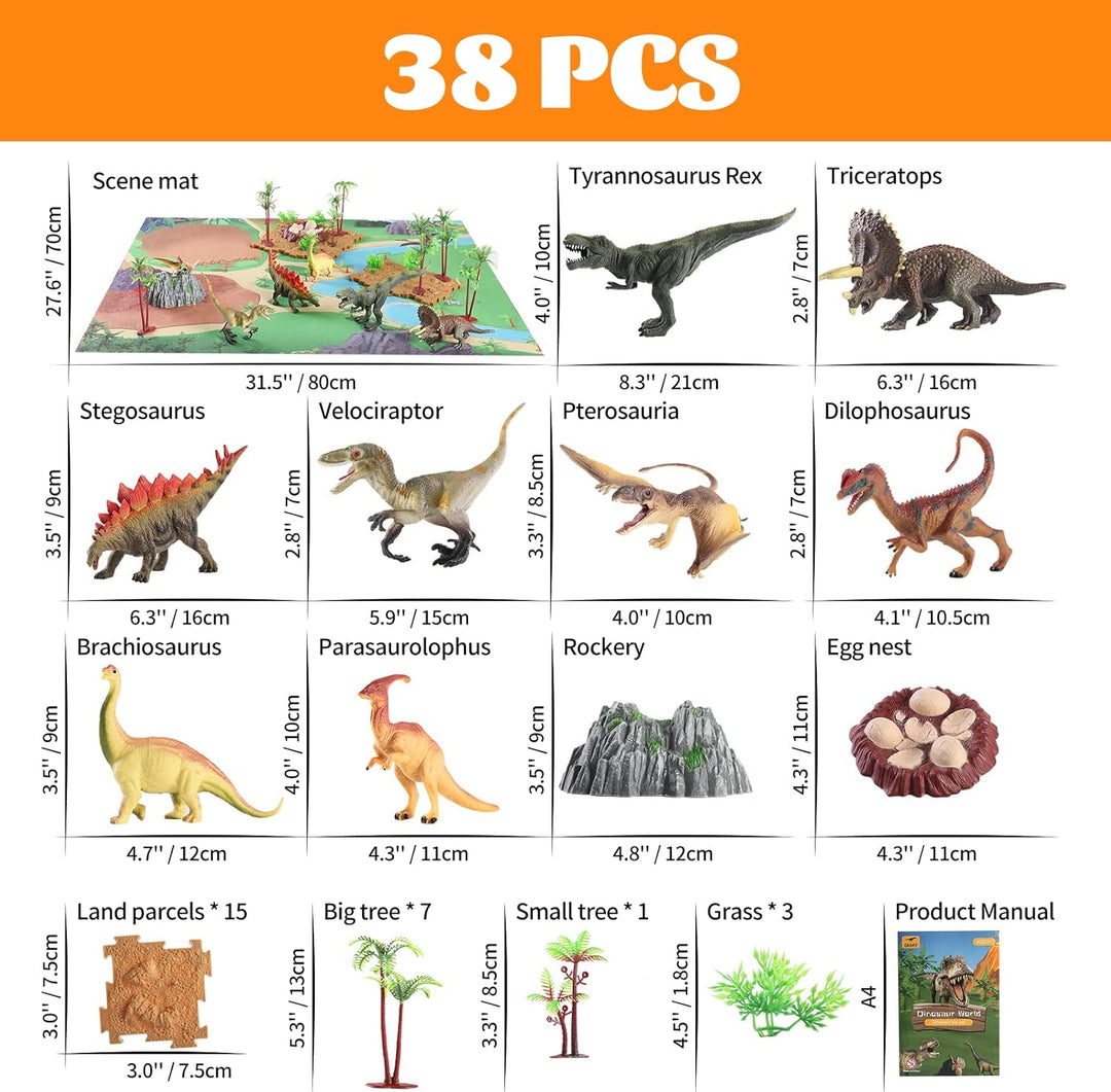 GIUHAT Dinosaurier Spielzeug ab 3 4 Jahre, Kinderspielzeug ab 3-6 Jahre Dinosaurier Figuren Kinder G