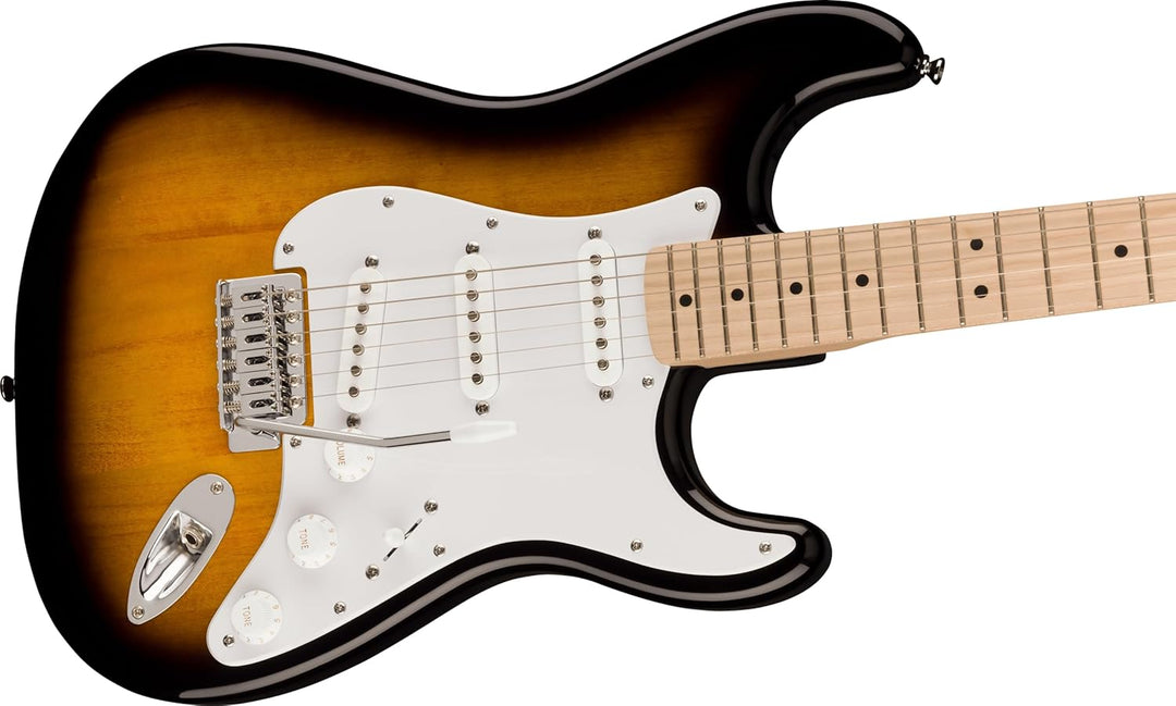 Squier by Fender Sonic Stratocaster® E-Gitarre, Griffbrett aus Ahorn, weisses Schlagbrett, 2-farbige
