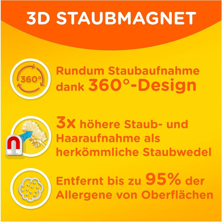 Swiffer Staubmagnet 360° Nachfüllpack 5 Tücher, Nimmt Staub, Haare & Allergene Aus Jeder Richtung Au