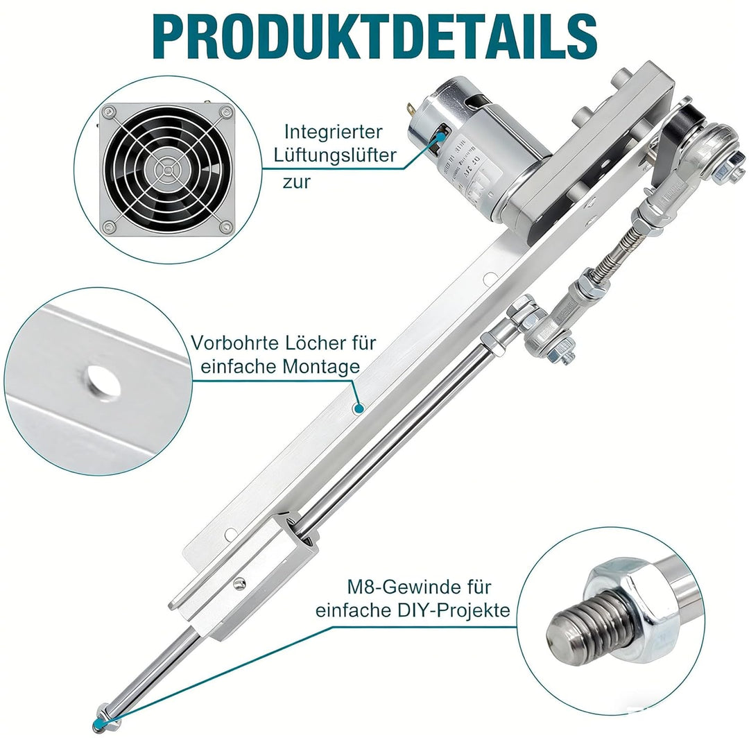 Hubkolbenmotor Linearaktuator DC 24V 160rpm Hub 30-150mm mit Saugnapf und Geschwindigkeitsregler, ei