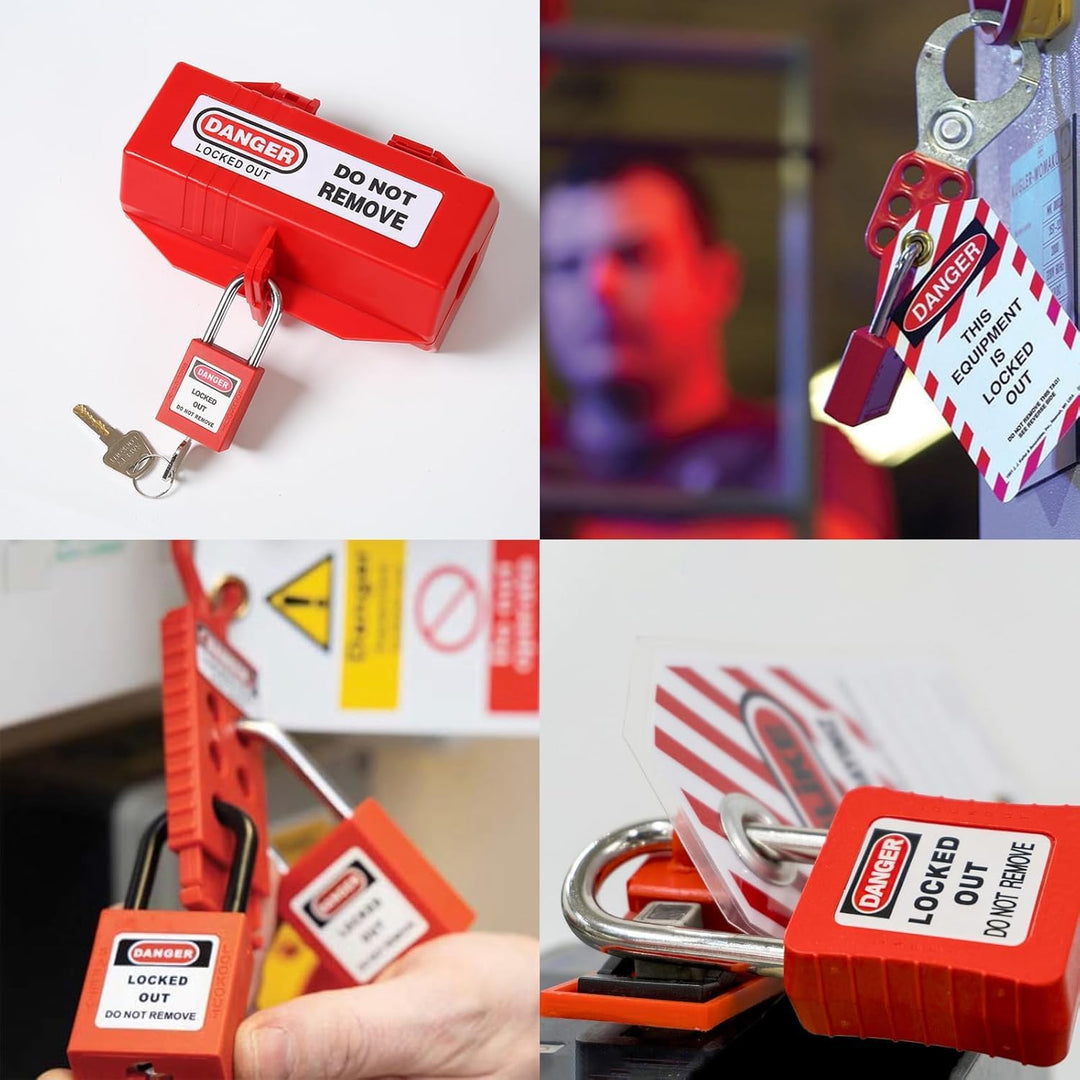 WUWEOT 10 Stück Lockout Tagout Schlösser, verschiedene rote Loto Safe Vorhängeschlösser, OSHA-Sicher