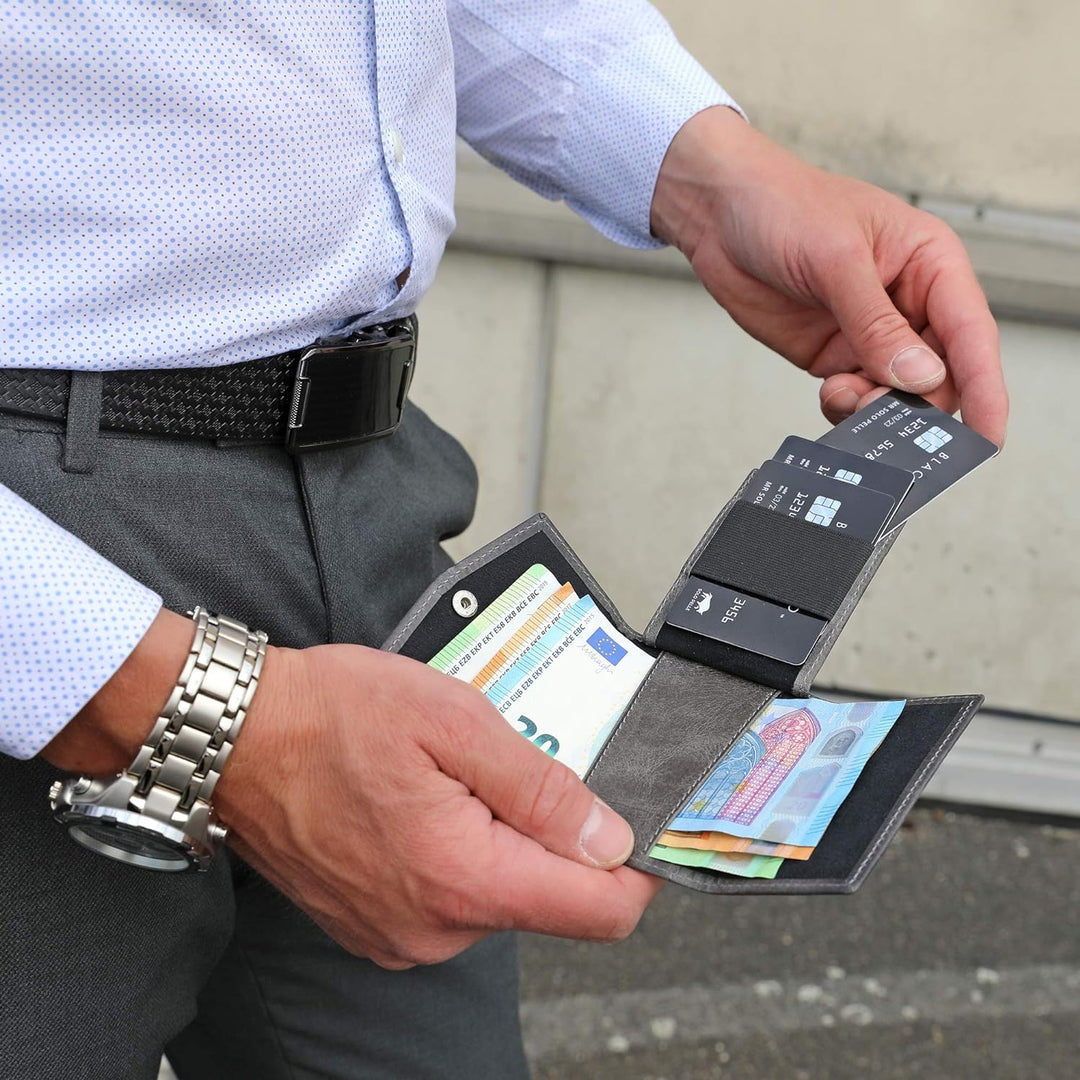 Solo Pelle® Leder I Slim Wallet mit Münzfach I Geldbeutel mit RFID Schutz I Platz für mindestens 12