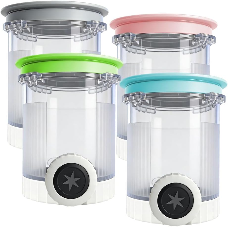 4 Stück Ninja Swirl Creami Behälter, 480 ml Eisbehälter für Ninja Creami NC701 & NC700 Serie Eismasc