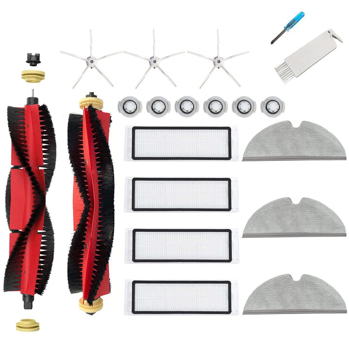 JoyBros Zubehör Ersatzteile Set für Roborock E4 E5 S6 Pure S6 maxV Wischtücher Mop HEPA Filter Weiss
