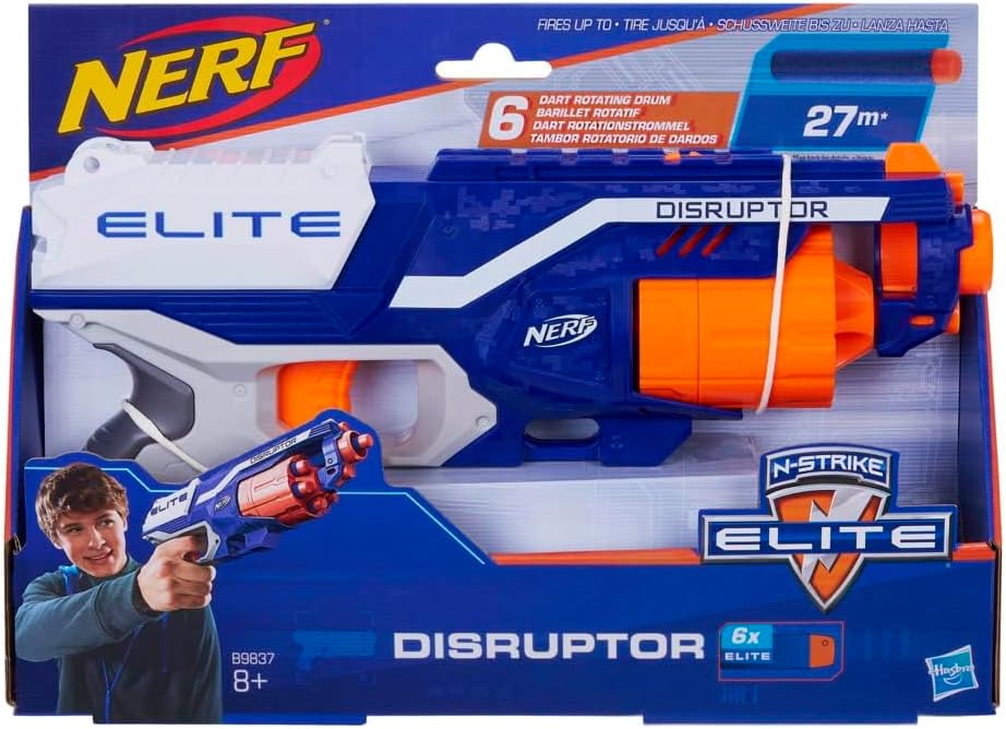 NERF Hasbro B9837EU40 B9837EU4 - N-Strike Elite Disruptor Spielzeugblaster, mit Trommelmagazin, 22.5
