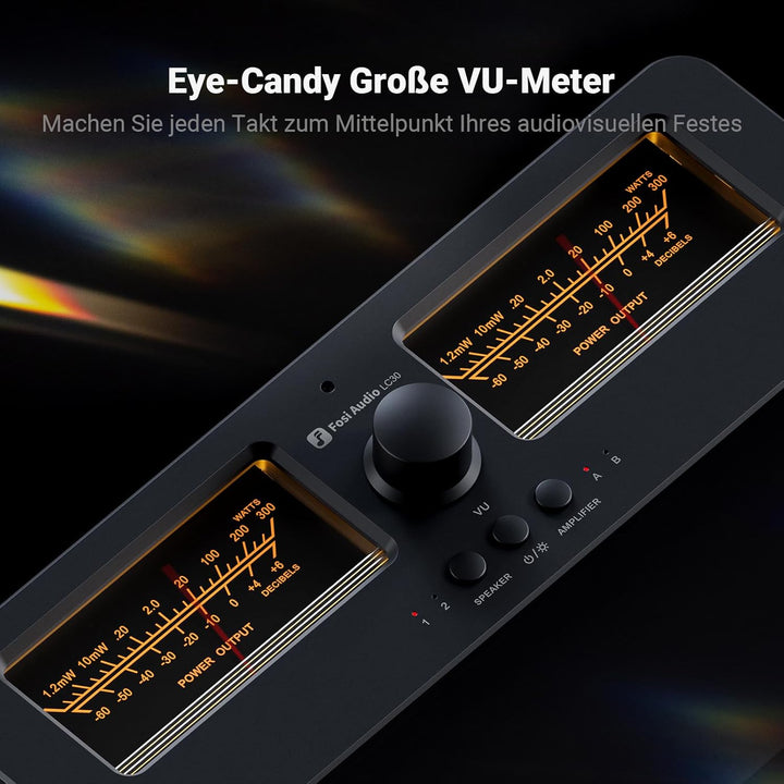 [Verbessert] Fosi Audio LC30 VU Meter Verstärker Lautsprecherwähler-Box, 2-Wege Analog-Audioschalter