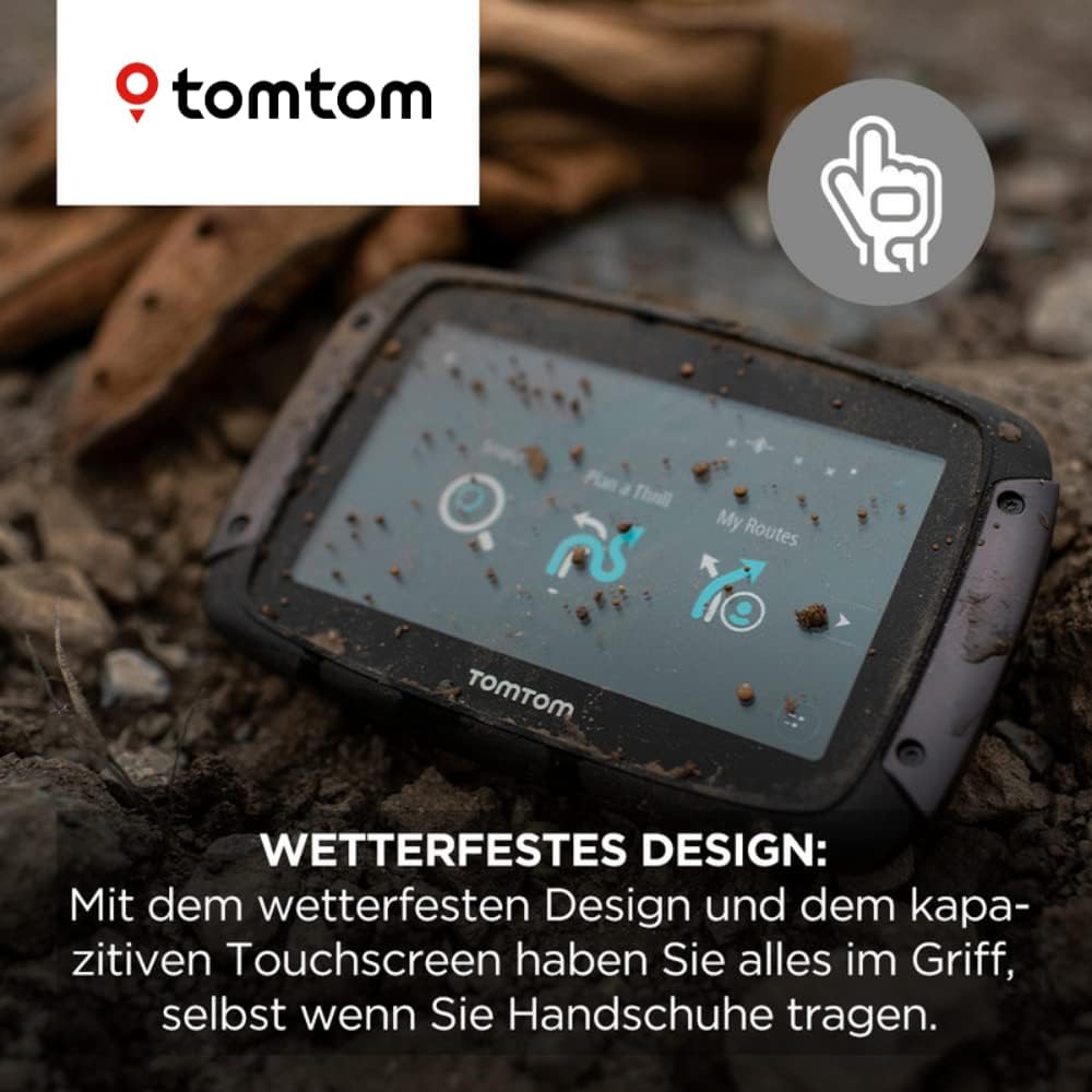 TomTom Navi Rider 50 (4,3 Zoll, kurvige und bergige Strecken speziell, Stauvermeidung dank Traffic,