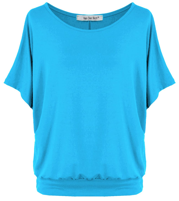 Van Der Rich ® - Oversize T-Shirt mit Fledermausärme - Damen Türkis M, Türkis M