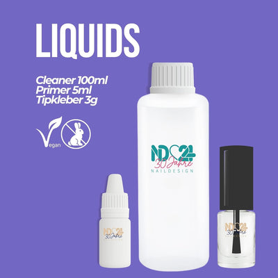 ND24 NailDesign – Gelnägel Starter Set Premium mit Haftgel, Aufbaugel, Frenchgel, Versiegelungsgel,