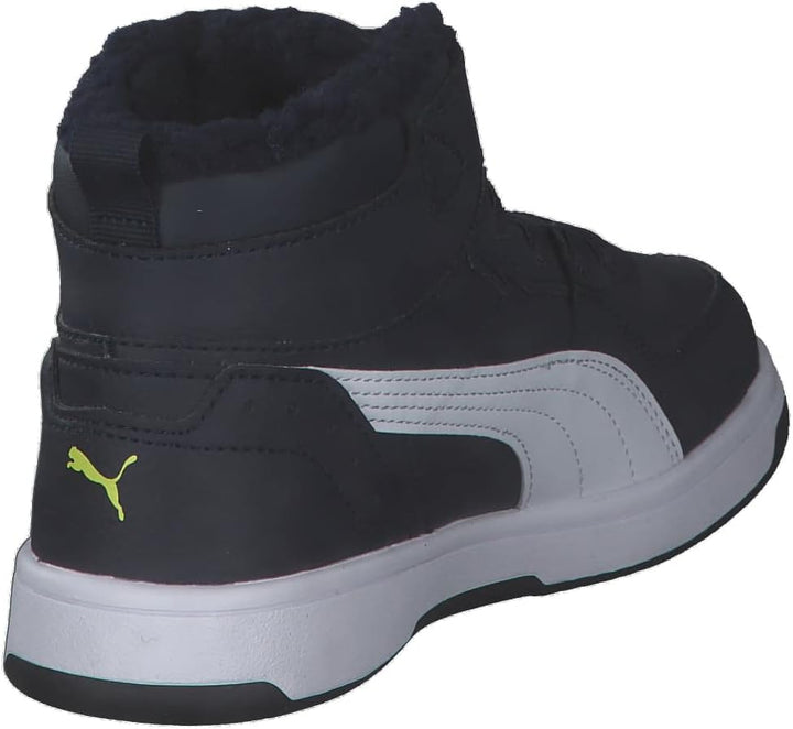 PUMA Rebound Joy FUR Jr Unisex Kinder Sneaker gefüttert 375477 Schwarz 28 EU Parisian Night Puma Whi
