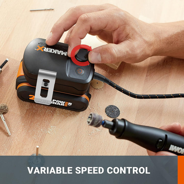 WORX MakerX HubX-Adapter 18V(20V MAX) WA7161 mit Gürtelclip，PowerShare, Variable Drehzahlregelung, U