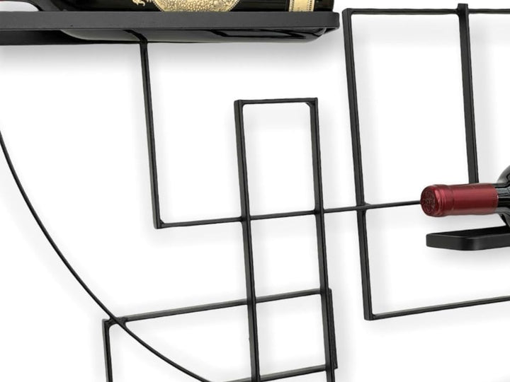 DanDiBo Weinregal Metall Schwarz Wand Pi4 Flaschenständer Flaschenregal 80 cm Flaschenhalter Wandreg