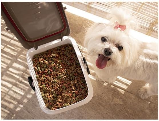 Kerbl Petfood Container (fest verschliessbar, für ca. 2,5 kg Trockenfutter, Farbe grau/weiss, luftdi