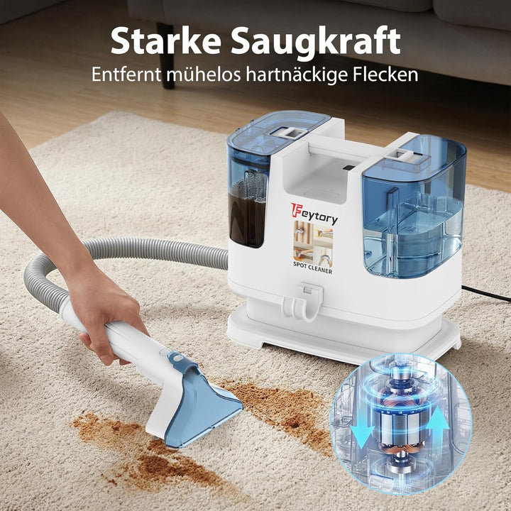 Tragbarer Polsterreiniger 430W 15kPa, Teppichreiniger Waschsauger für Sofa Couch Auto Teppich Polste