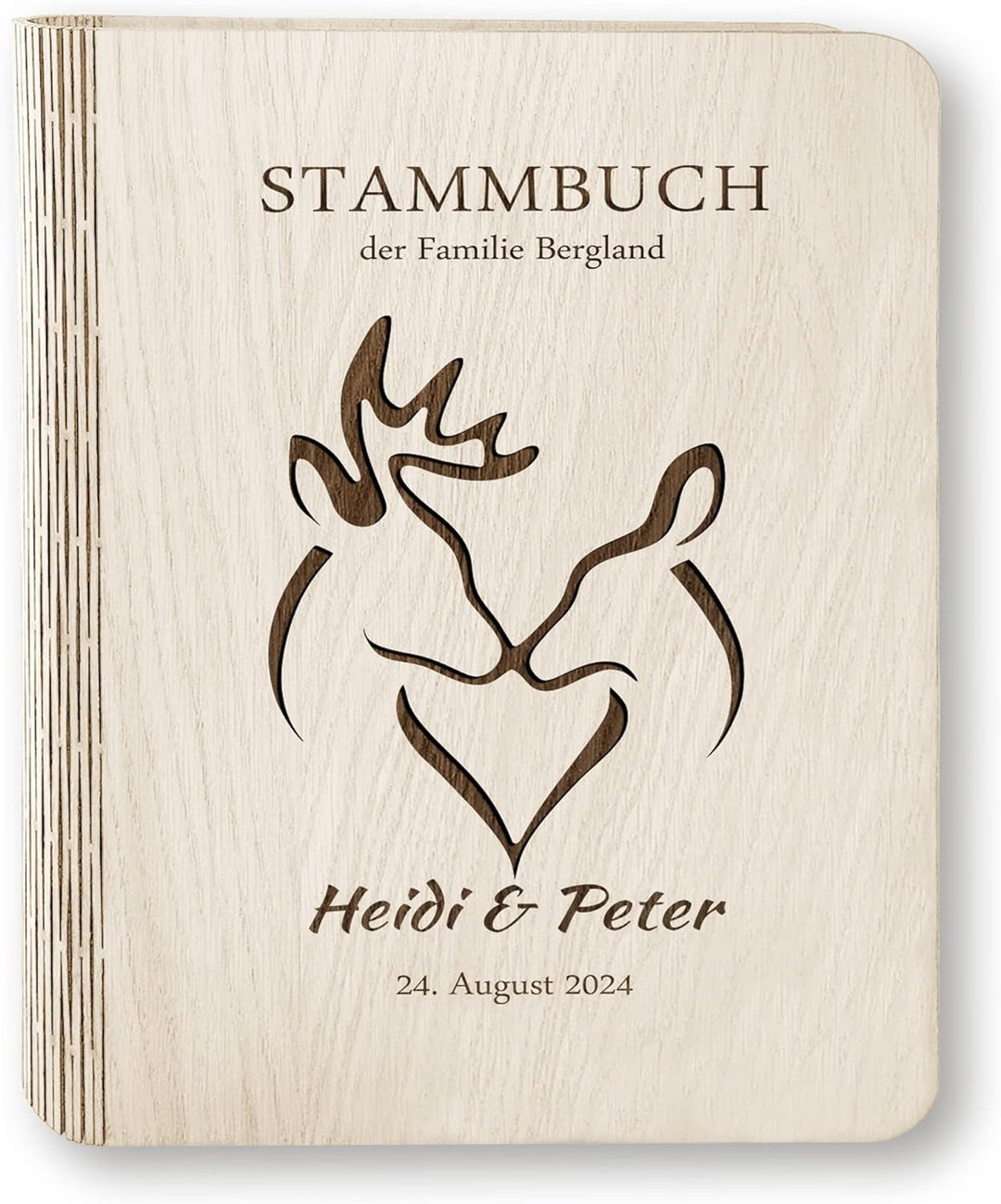 Stammbücher Holz Stammbuch der Familie personalisiert Takura Holzbuch A5 oder A4 Familienstammbuch H