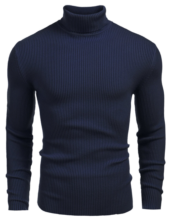 COOFANDY Herren Rollkragen Pullover Langarmshirt Feinstrick Sweater Rollkragen Freizeit Slim fit Bas