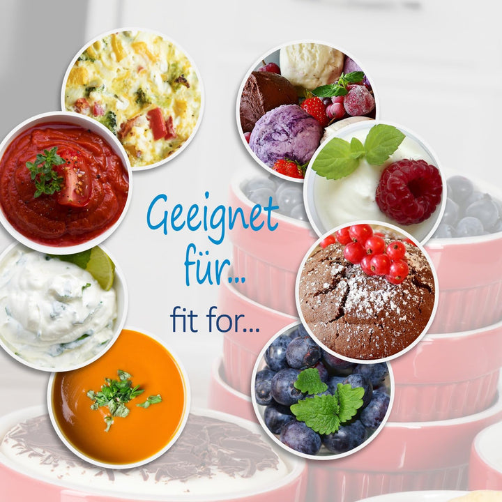 com-four® 6x Ragout Fin Schale - Ofenfeste Förmchen in rot - Creme Brulee Schälchen - Dessertschale