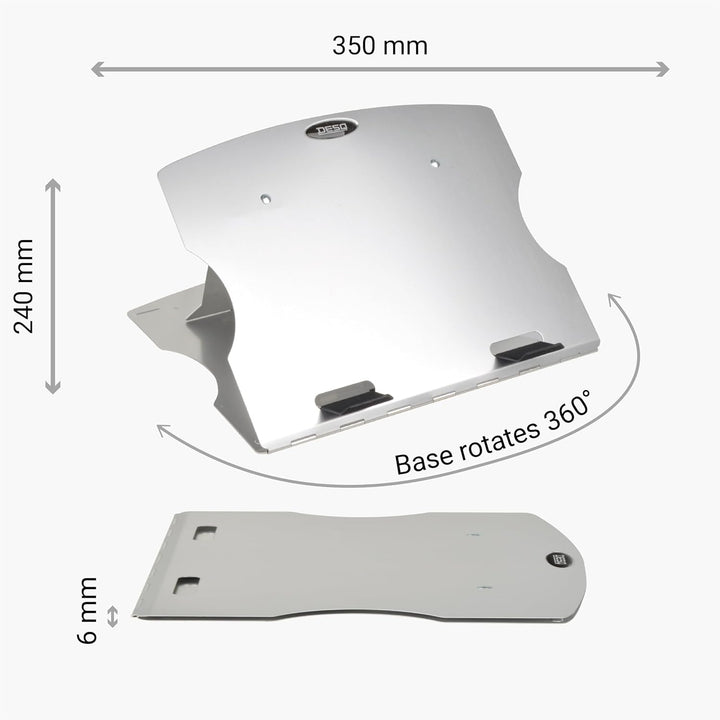 Desq 1506 Notebook-Stand Aluminium mit Tasche, Silber