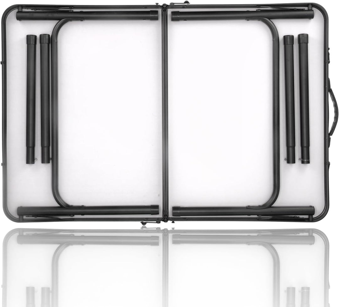 Campingtisch Faltbare 90 x 60 cm Holzoptik – Klapptisch mit verstellbarer Höhe 40/70 cm, für 4 Perso