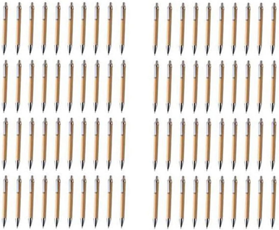 NIZEAMI 80 StüCk Kugelschreiber Stift Set Bambus Kugelschreiber Stift BüRo- & Schul Bedarf Stifte &